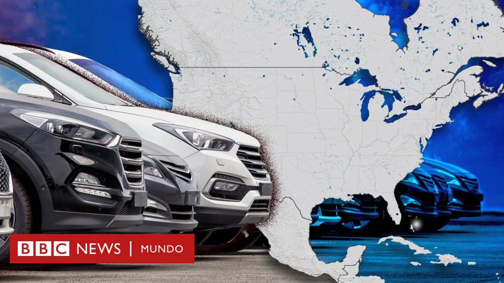 El mapa que muestra la compleja producción de un auto entre México, Canadá y EE.UU. (y cómo afectarán los aranceles de Trump)